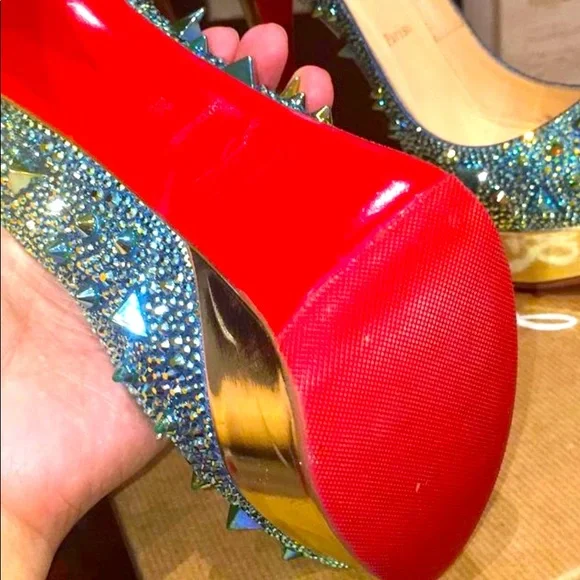 Christian Louboutin Very Mix 150mm Pot Pourri Aqua size 39. - Picture 5 of 12